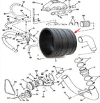 Elbow Exhaust Hose for OMC Sterndrive Volvo Penta 4.3/5.0/5.7/5.8/7.4/7.5/8.2 (1990–2023)