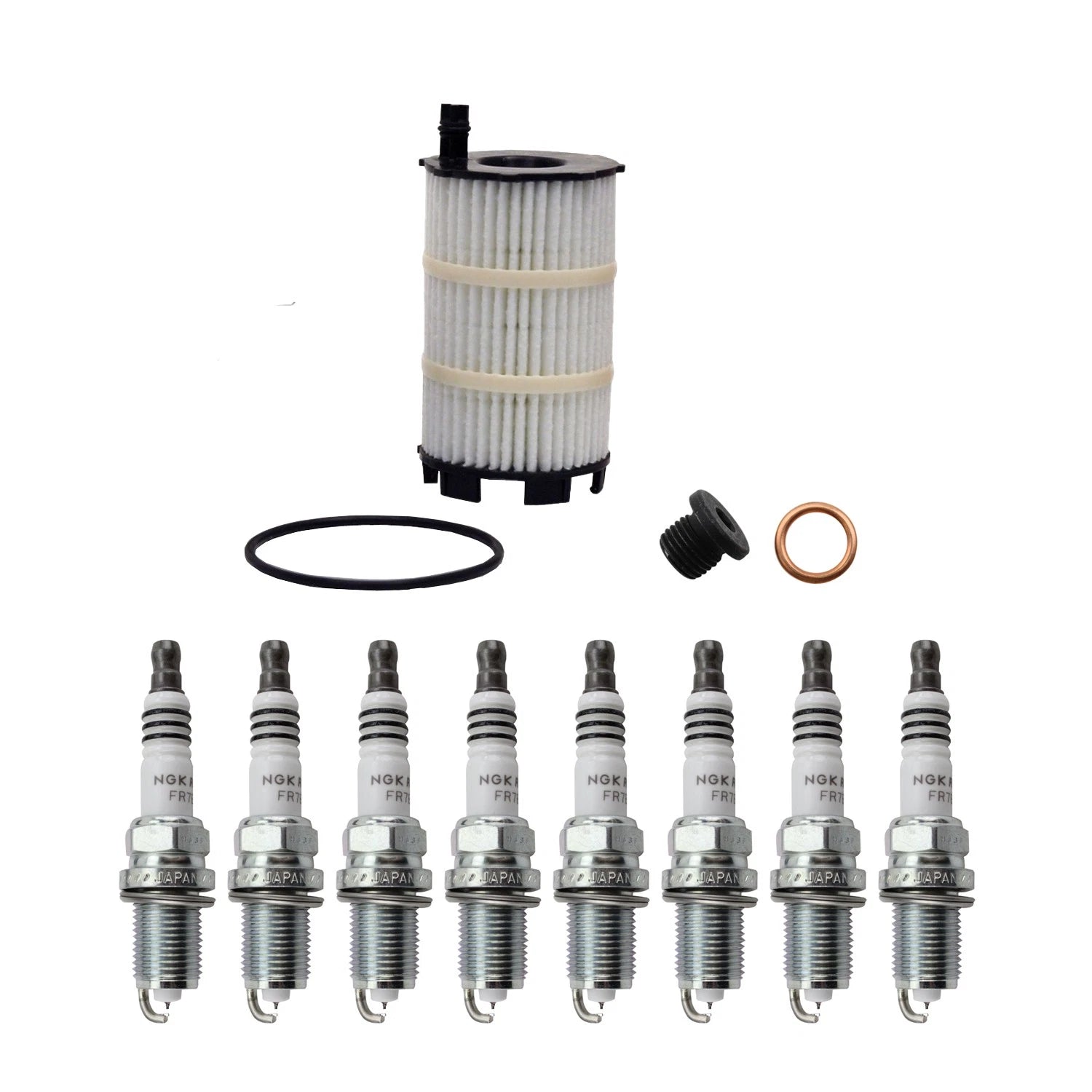 Wix Engine Oil Filter & NGK 8 Ruthenium HX Spark Plugs for Audi RS4 RS5 (2006–2020)
