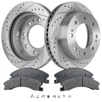 Brake Disc & Pad Kit for Chevy Silverado 2500 HD (2011–2019) Cross-drilled