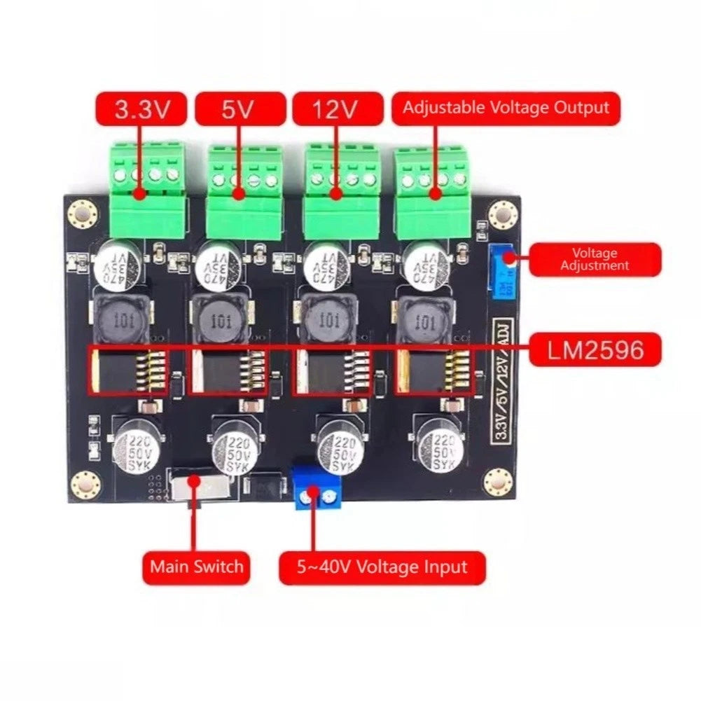 DC-DC Adjustable Voltage Regulator Power Supply 5V-40V 3A for
