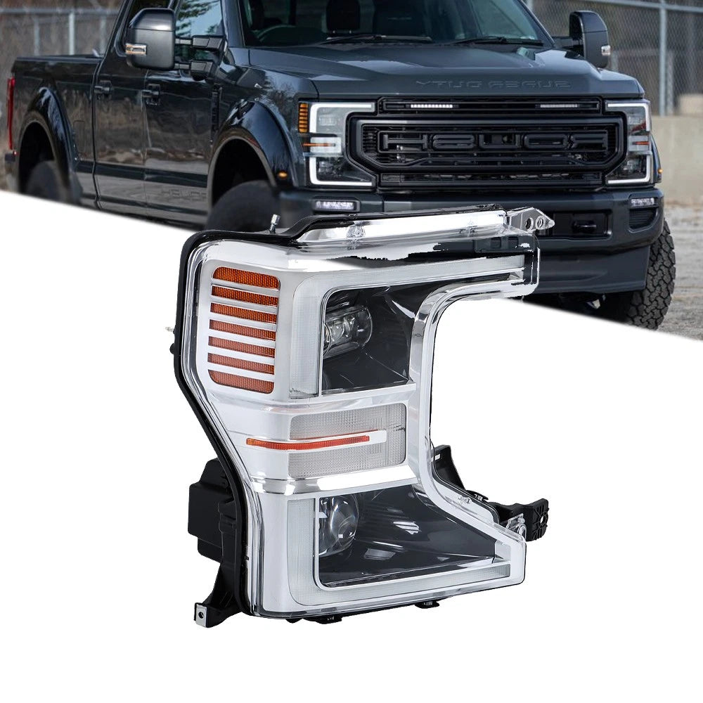 Full LED Headlight for Ford F250 SuperDuty (2020–2022) Chrome Trim Right