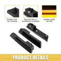 Front Rear LED Side Marker Lights for Dodge (68043394AA) - Amber Red (2011-2023)