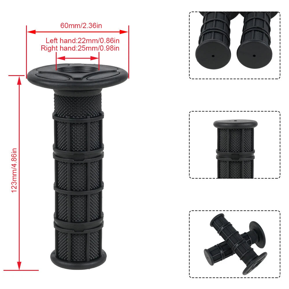 Set of 2 Soft Rubber Hand Grips for Dirt Pit Bike (22/25mm, 7/8")