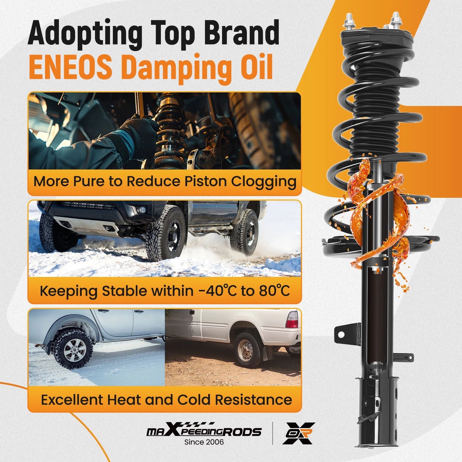 AWD Rear Shock Struts w/ Coil Spring Assembly for Toyota Highlander (2008–2013)