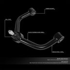 2X Front Upper Control Arms with Ball Joints for Dodge Ram 1500 (2009–2022)