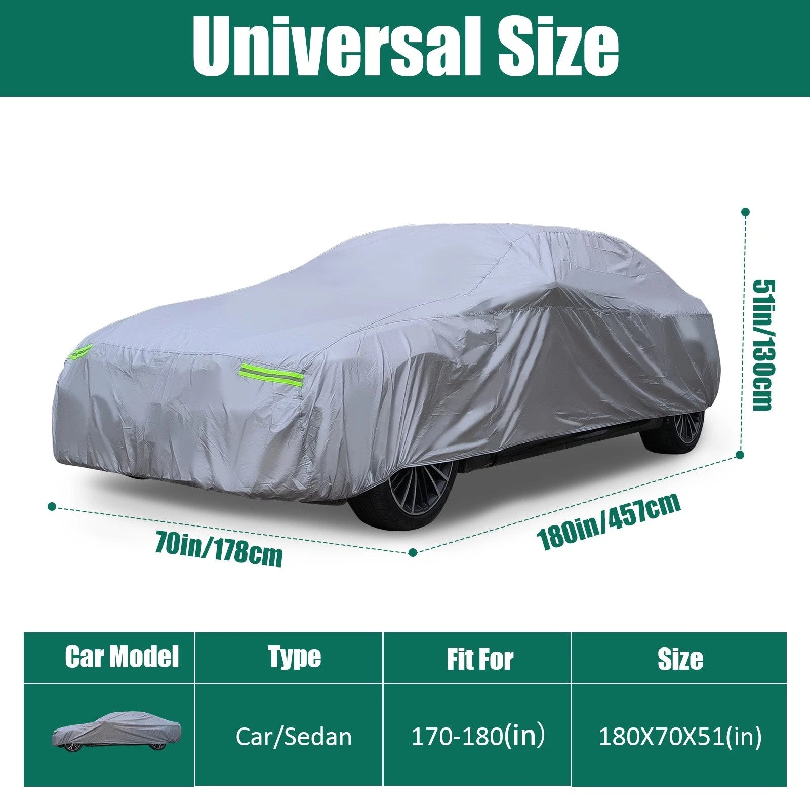 Full Car Cover for All Vehicles (Waterproof, All Weather Protection)