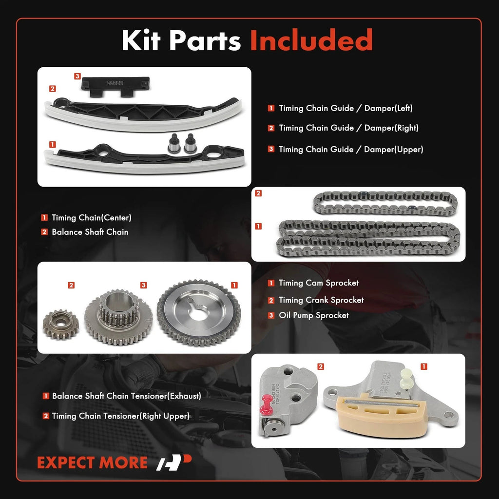 10x Timing Chain Kit for Nissan Altima Rogue (2010–2013)