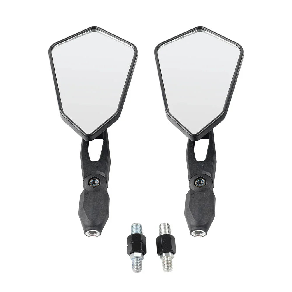 10mm Rear View Side Mirrors for Motorcycle Cruiser Chopper Scooter ATV
