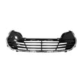 Replacement Black Chrome Polypropylene Front Bumper Cover Grille