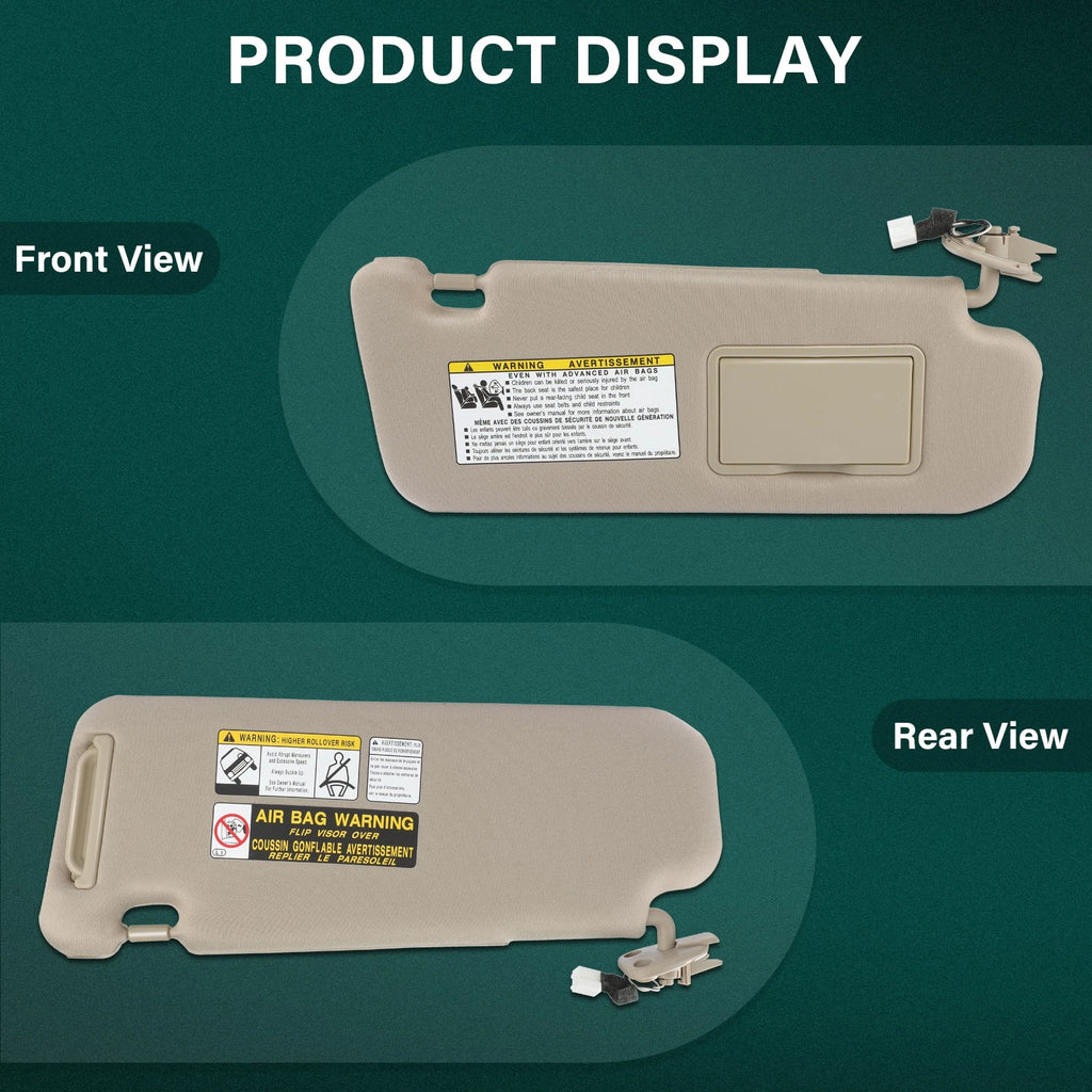 Passenger Side Sun Visor with Light for Hyundai Sonata (2006–2008)