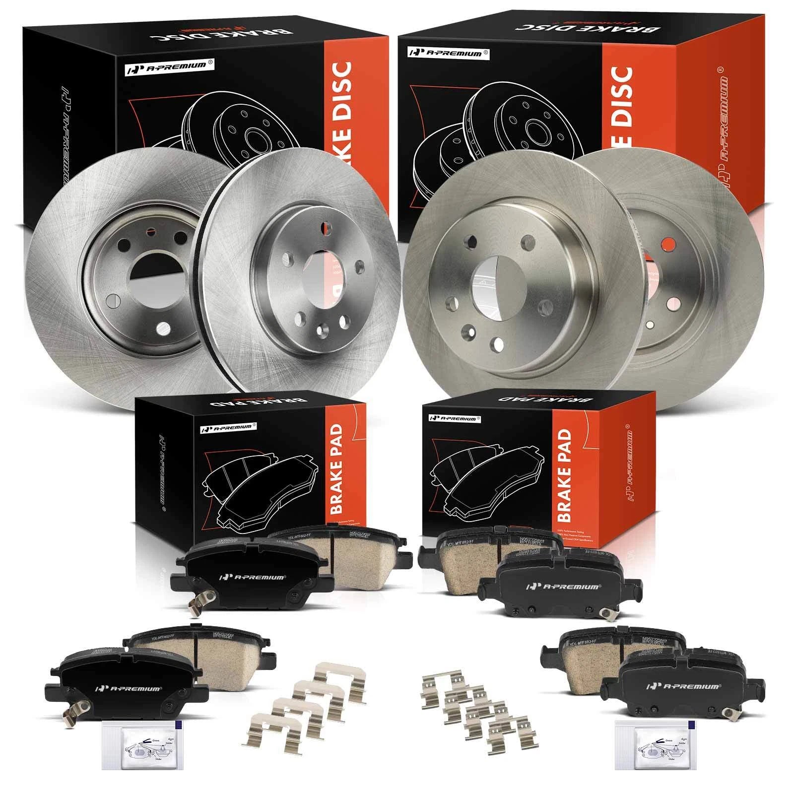 Set of 4 Disc Brake Rotors & Ceramic Pads for Chevy Cruze (2016–2018)