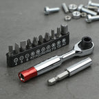 1/4 in Ratchet Wrench 72 Tooth Quick Release with 10 Bits & Extension