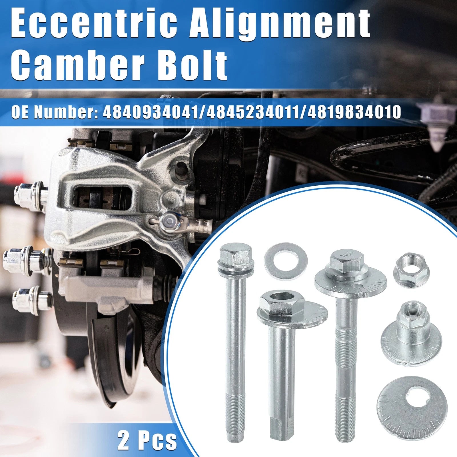 2X Eccentric Alignment Camber Bolt for Toyota Sequoia, Lexus (No. 4840934041)