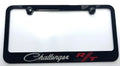 License Plate Frame for Dodge Challenger R/T (Black w Silver Red Logo)