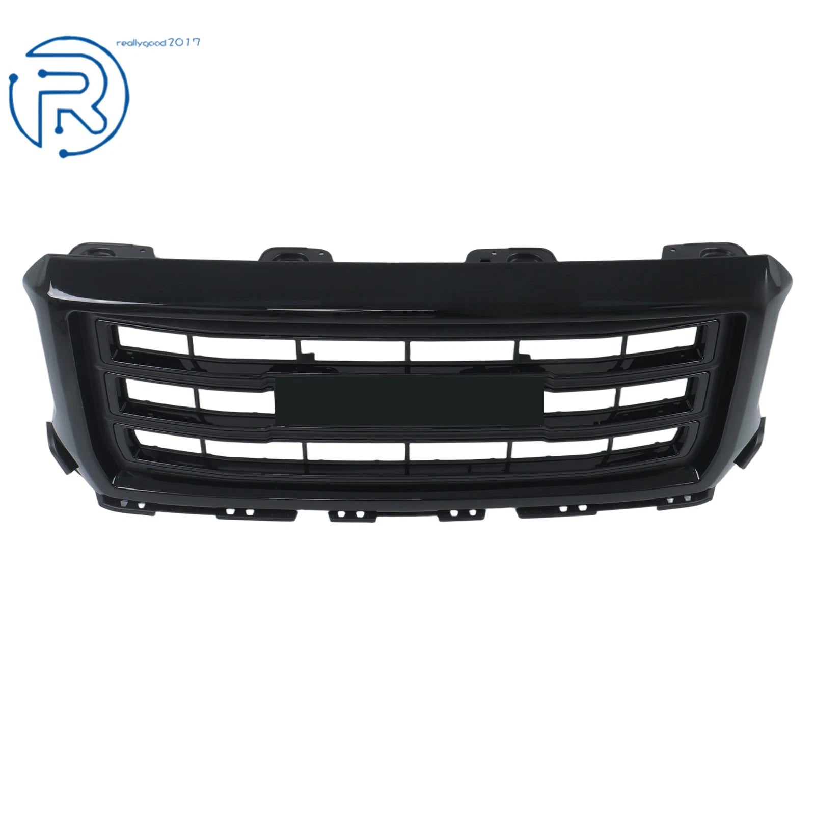 Front Upper Grille for GMC Sierra 1500 (2014-2015) Gloss Black Frame & Bars