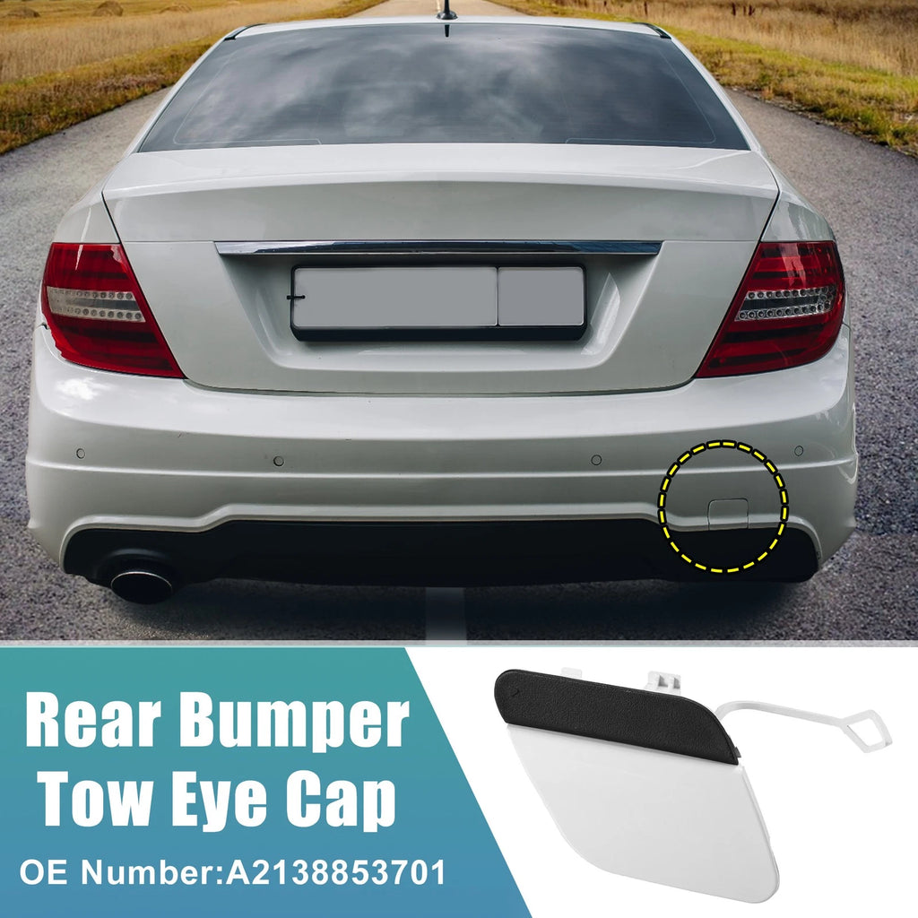 Rear Bumper Tow Hook Cap for Mercedes E-Class (2017–2020) No.A2138853701 White
