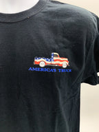 Ford Truck T-Shirt Black Built Ford Tough American Flag for Ford F-Series (1999–2024)
