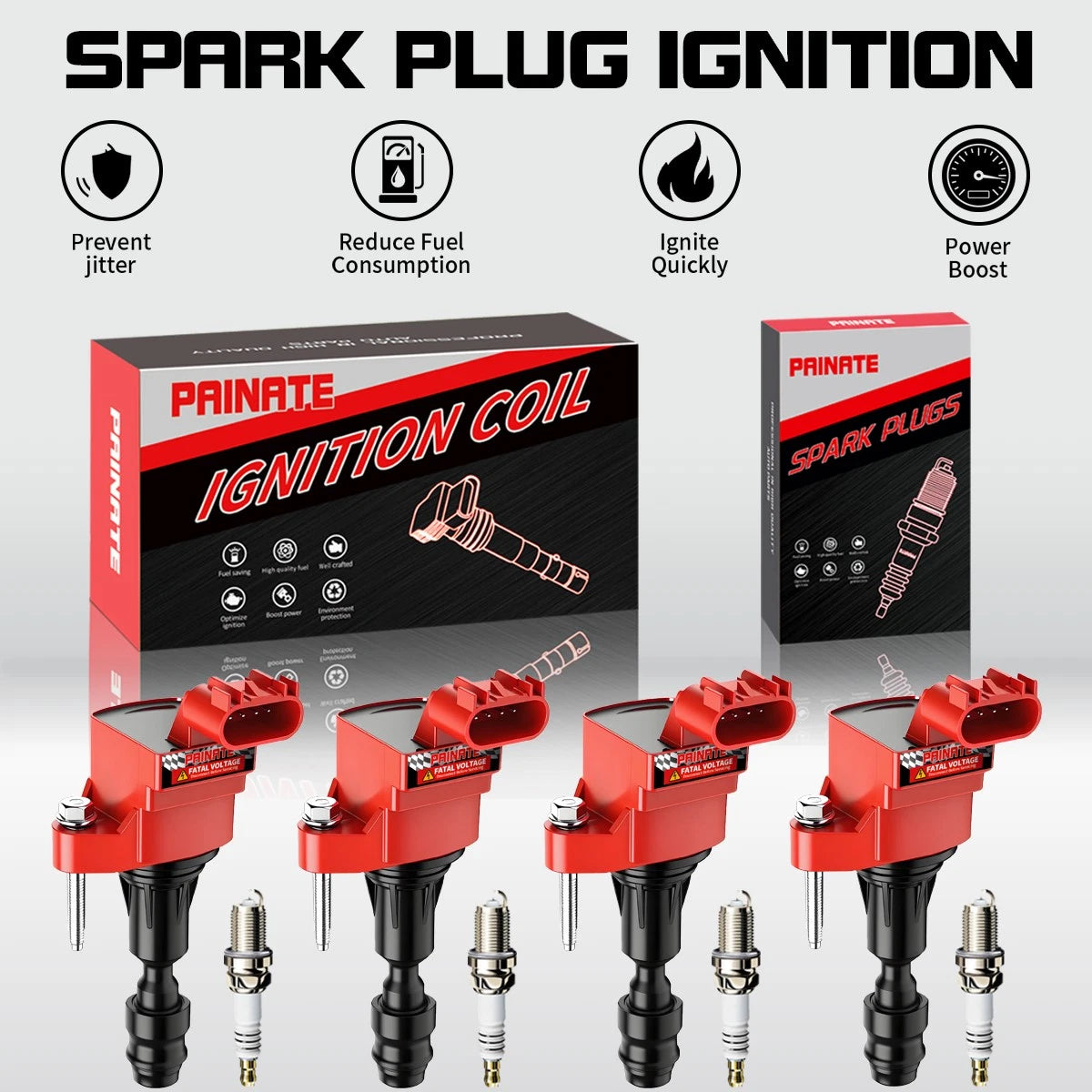 4X Ignition Coil & Spark Plug for Chevy Equinox Buick Regal Saturn GMC 2.4L UF491