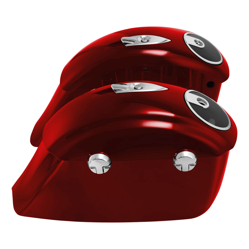 Red Saddlebags Electronic Latch Audio Lid for Indian Roadmaster (2015–2023)