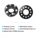 2X Wheel Spacers 25mm 6x139.7 for Toyota Hilux Pajero Triton Ranger