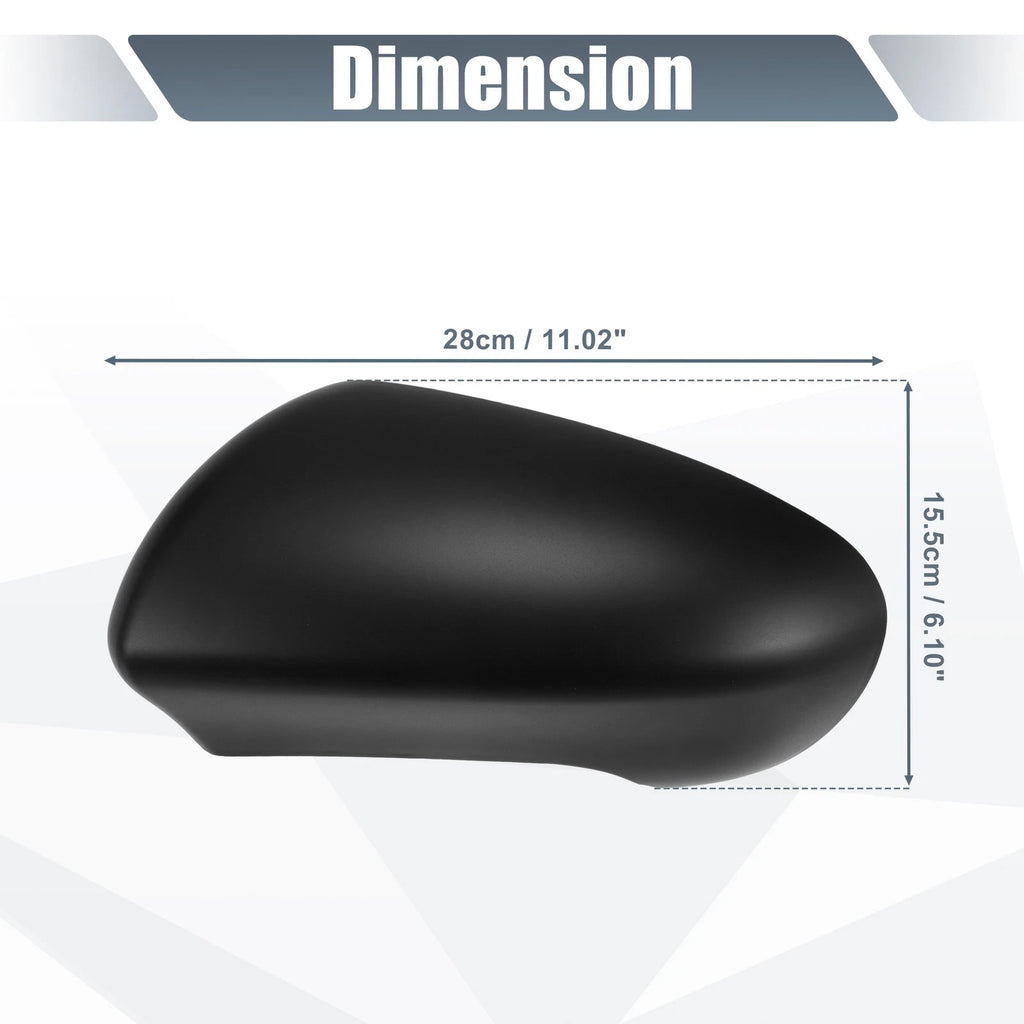 Pair Rearview Mirror Cover Cap Matte Black for Nissan Qashqai J10 (2007–2014)