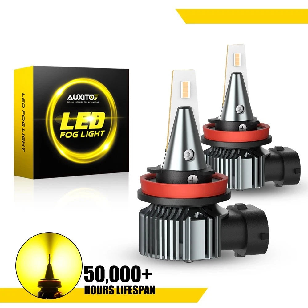Pair LED Fog Light Bulbs H8 H11 for 3000K Amber