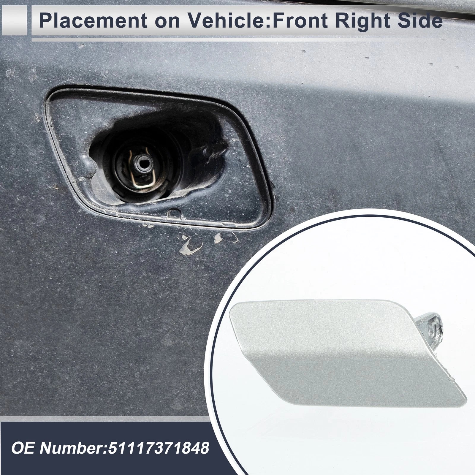 Headlight Washer Nozzle Cover Cap for BMW 335i GT (2013–2015)