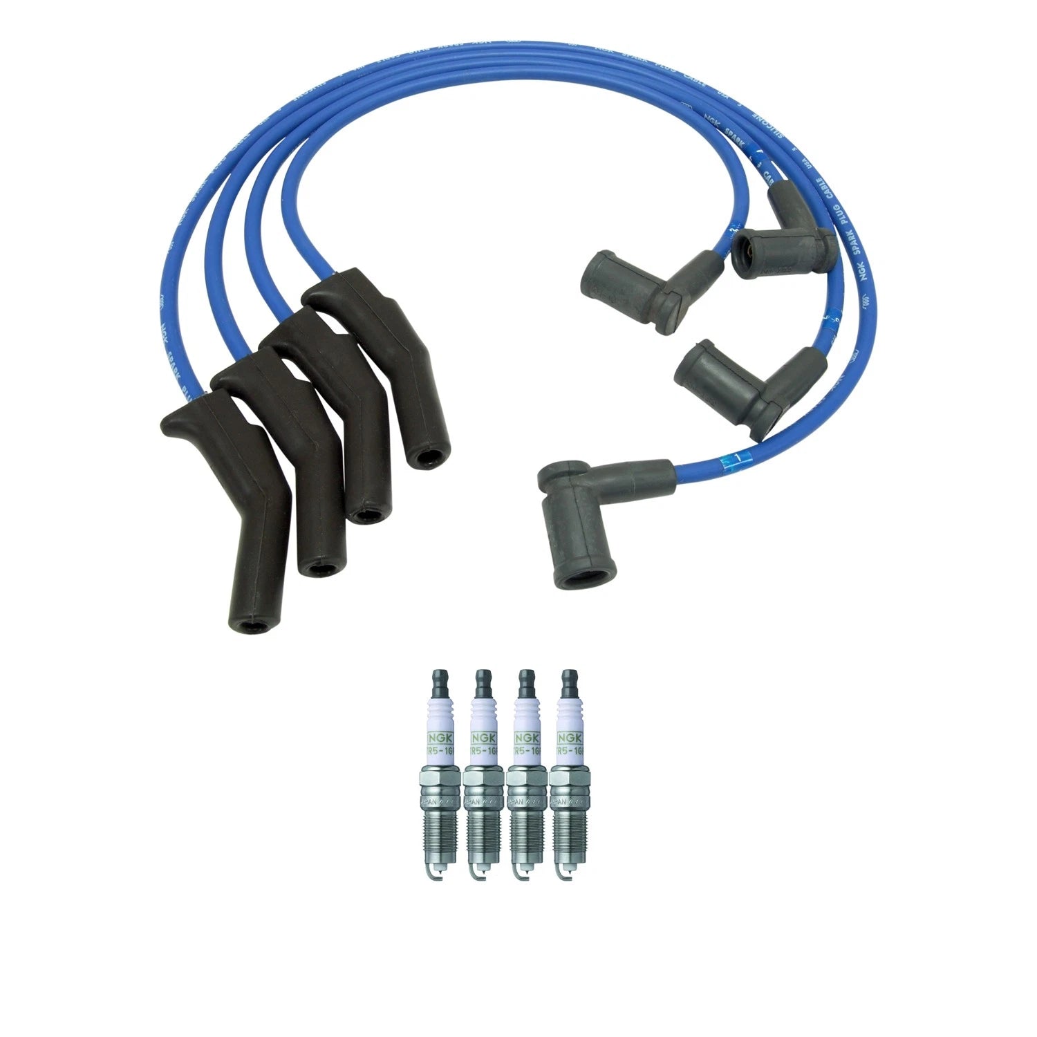 NGK 8mm Wire Set 4 Platinum Spark Plugs for Ford Focus 2.0 L4