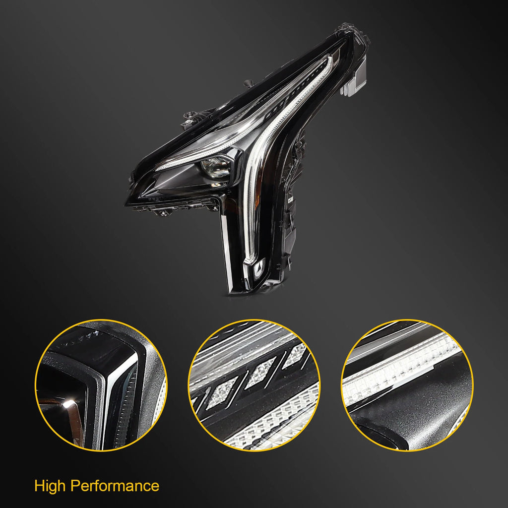 Left Side Full LED DRL Headlight with Cornering Lamps for Cadillac XT4 (2019–2023)