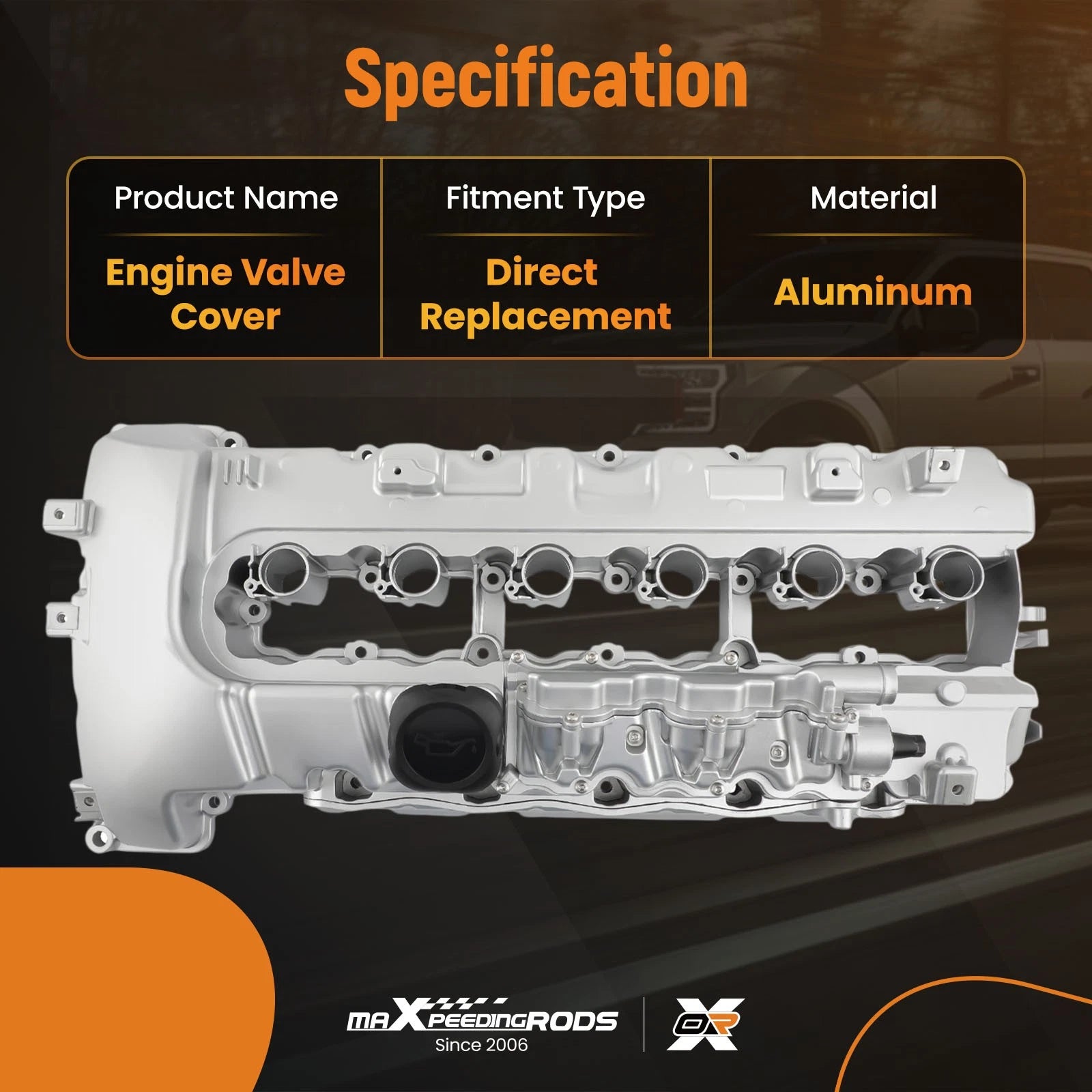 Aluminum Valve Cover with Gasket for BMW 335i 2011–2013, 335is 2007–2010