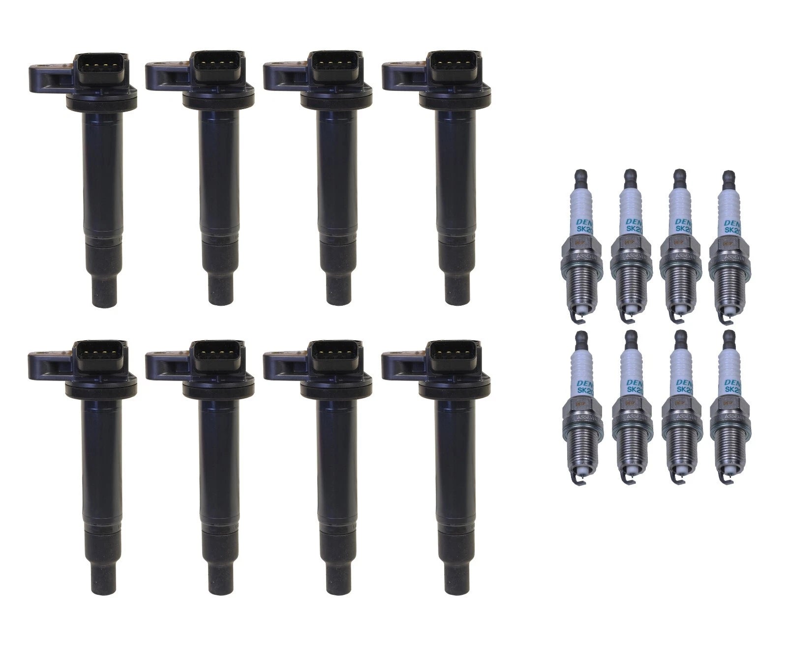 Set of 8 Ignition Coils & Iridium Spark Plugs for Lexus Toyota V8