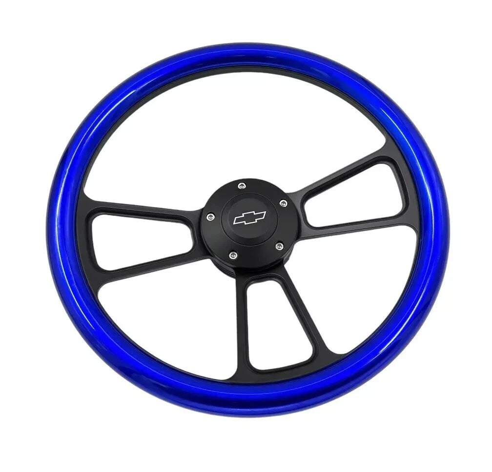 14-Inch Black Steering Wheel Replacement for Universal Fit (Fits Most)