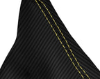Automatic Shift Boot Cover for BMW E81 E82 E87 (2004–2013) Carbon Fiber Yellow Stitch