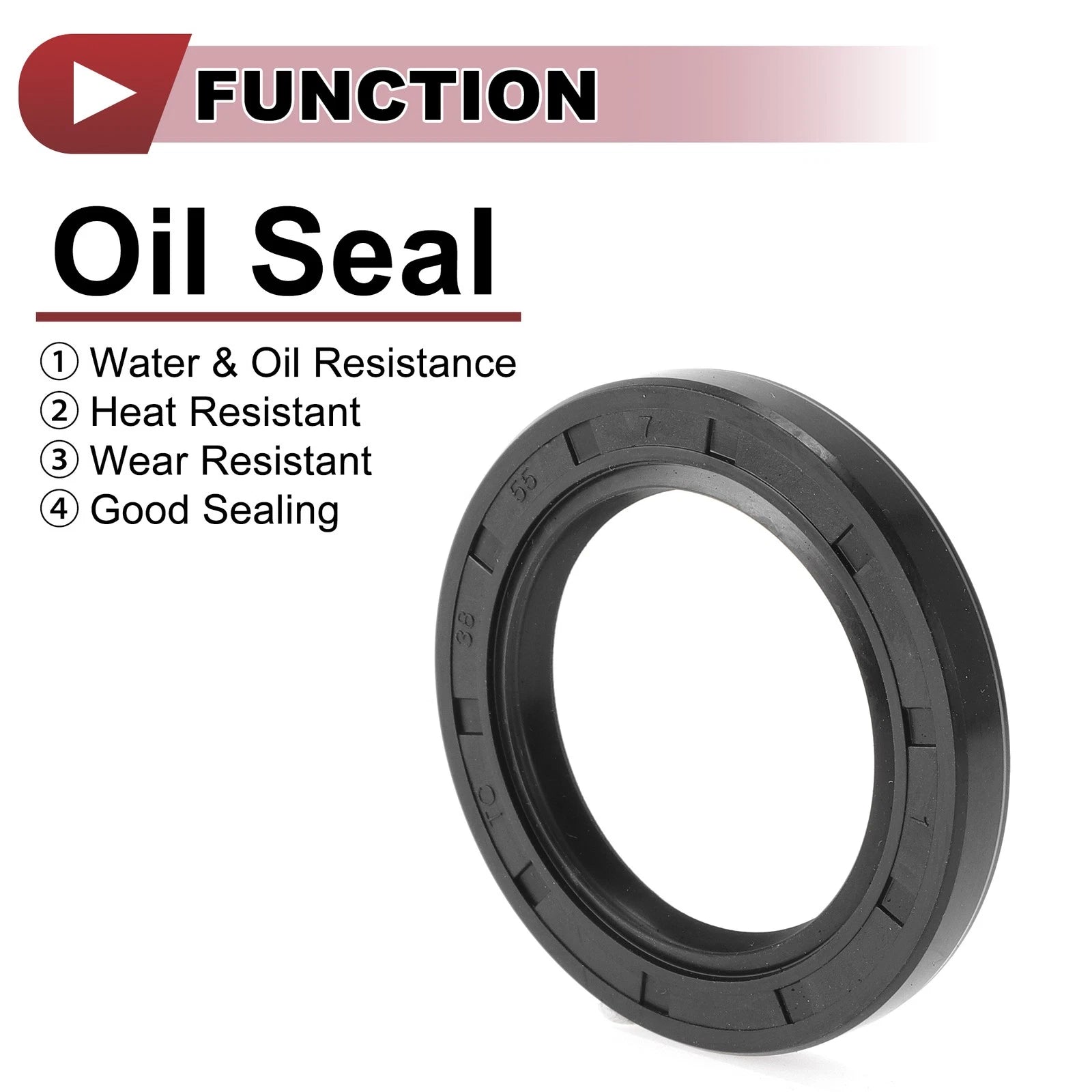 Set of 5 Rotary Shaft Oil Seals 38x55x7mm Nitrile Rubber 672668828793