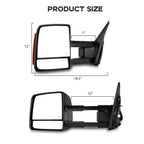 Set of 2 Power Heated LED Signal Towing Mirrors for Toyota Tundra Sequoia (2007–2017)