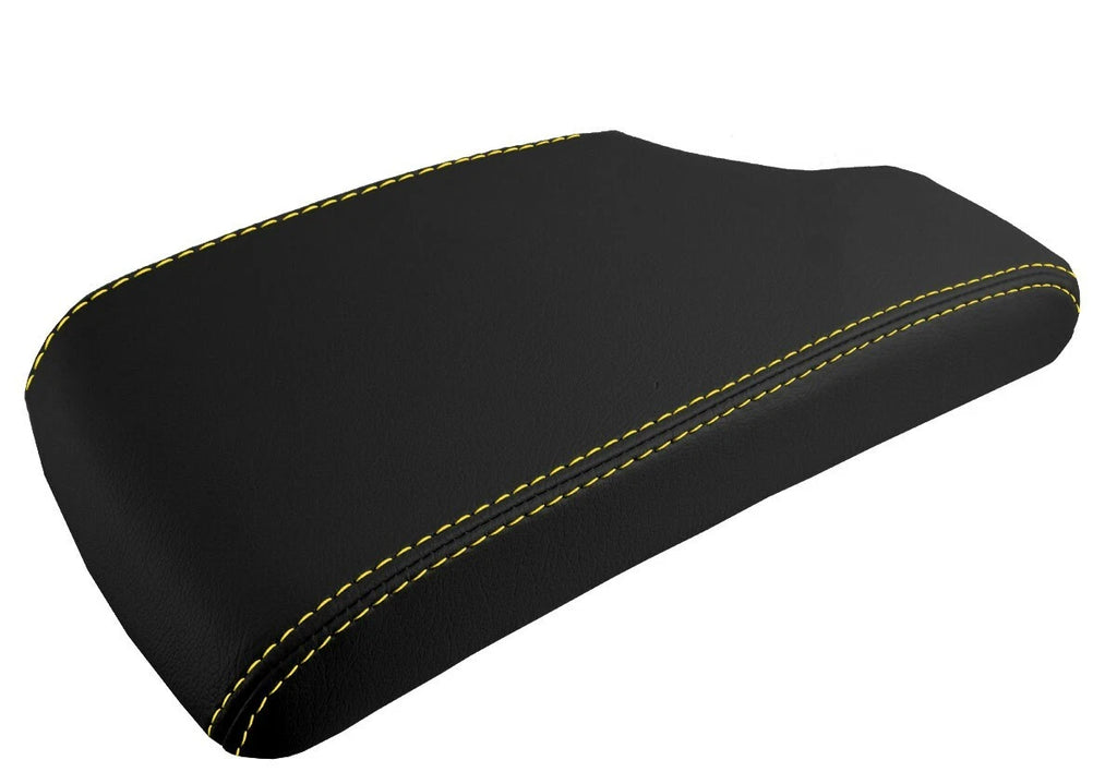 Leather Console Lid Armrest Cover for BMW E90 (2005–2013) Yellow Stitch