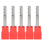 Set of 5 Aluminum 3/16" 3 Flute Carbide End Mills