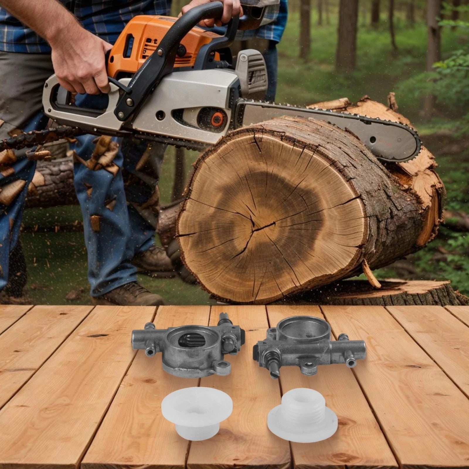 Chainsaw Oil Pump with Worm Drive Gear for Outdoor Power Tools