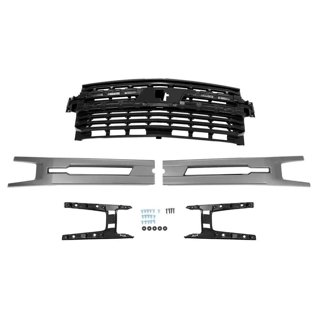 Front Bumper Hood Upper Grille for Chevrolet Silverado 1500 (2019-2022)