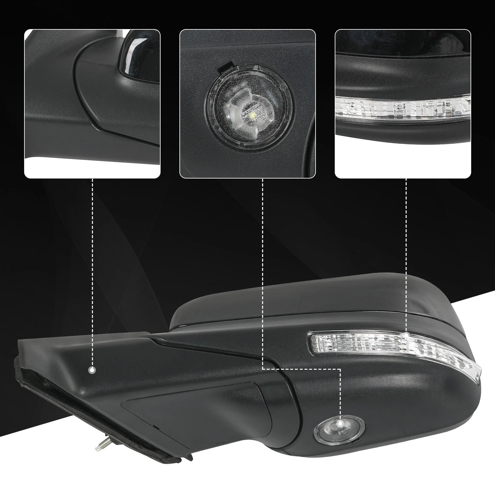 Side Mirror with Blind Spot Puddle Lamp for Ford Explorer (2016-2019)