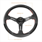 NRG ST-010CFRS 12" Carbon Fiber Steering Wheel for 6-Bolt Hubs (Fits 70mm)