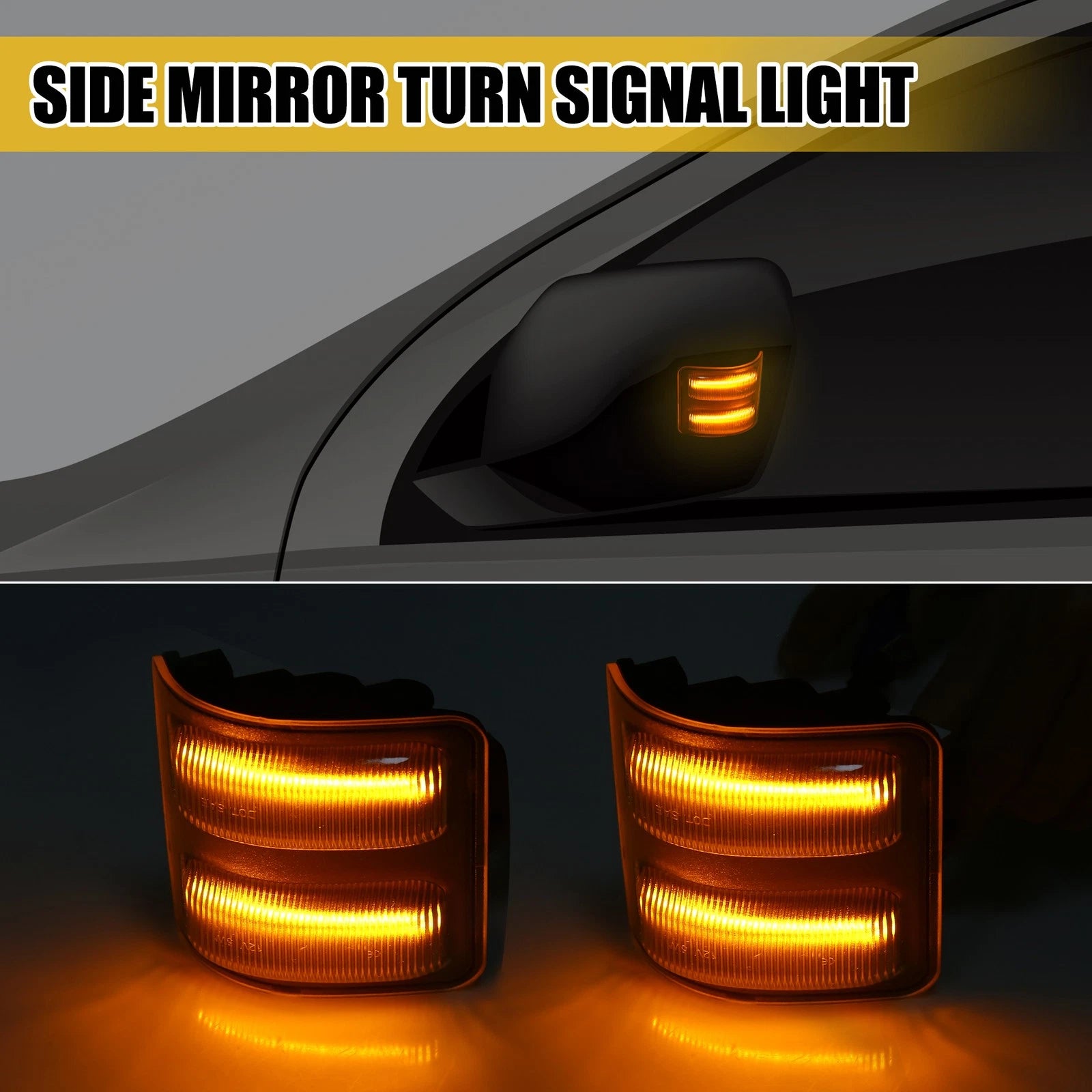 Mirror Turn Signal Light 7C3Z13776 for Ford (2007–2014) - Set of 2