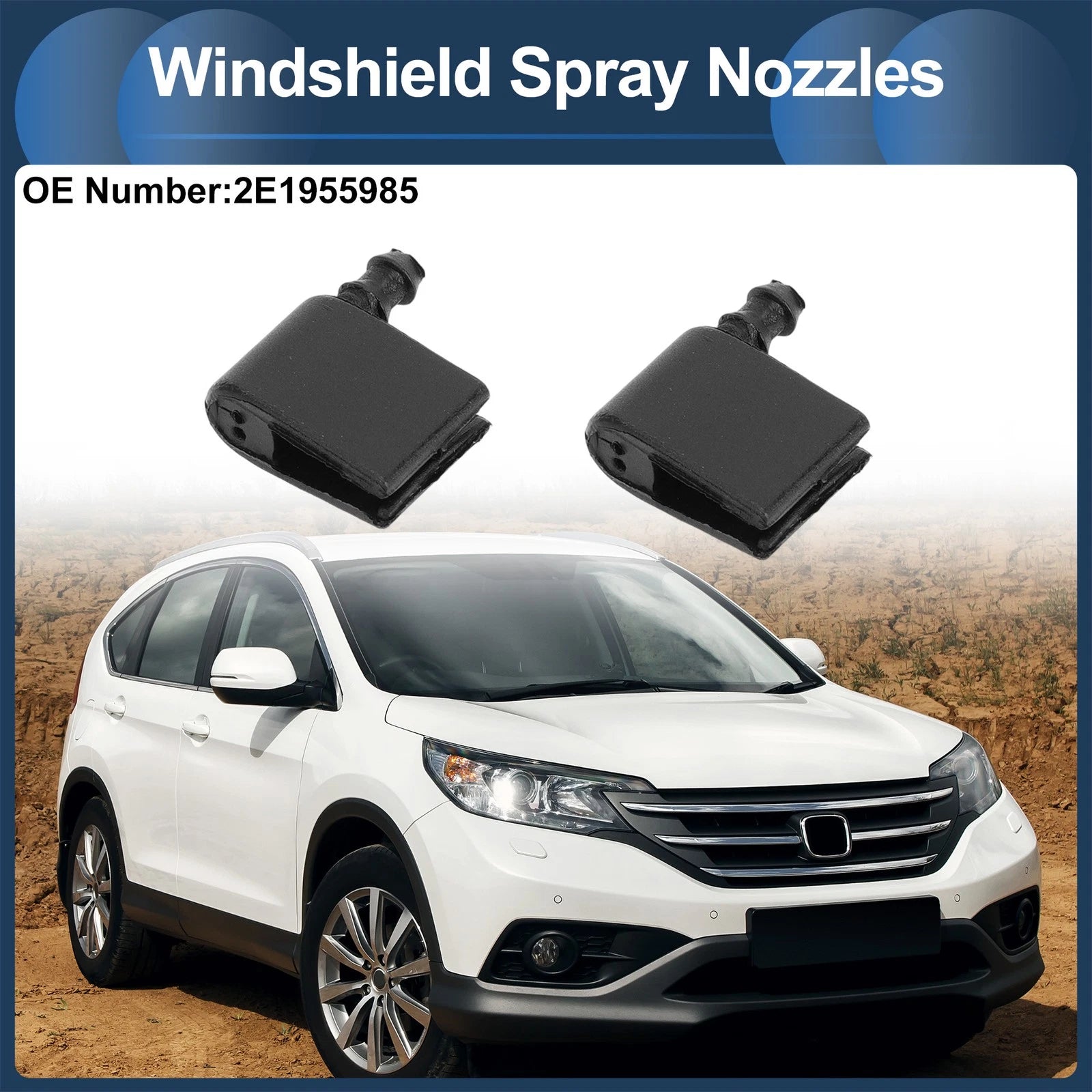 Windshield Washer Nozzle with Hose Connector for Mercedes-Benz (No. 2E1955985)