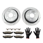 Rear Drilled Brake Rotors & Ceramic Brake Pads for Ram 1500 (2011–2018)