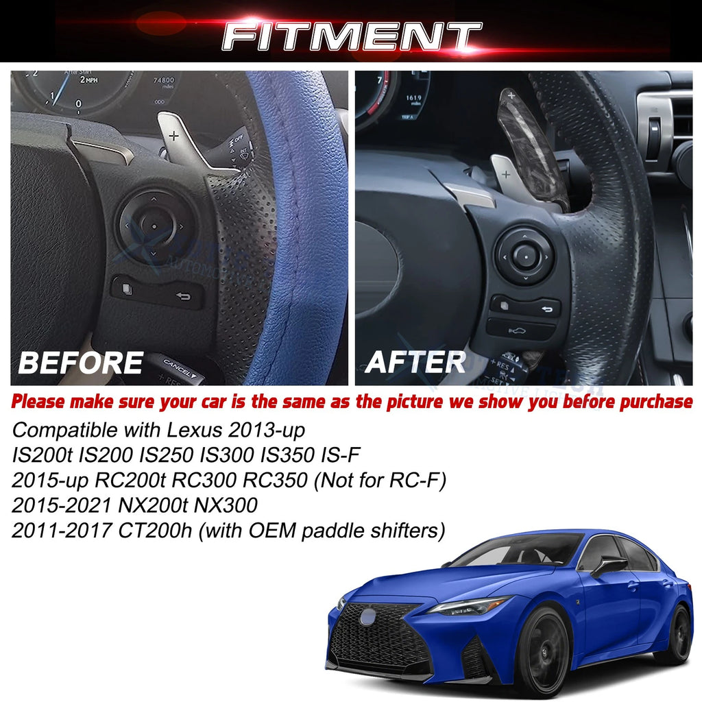 Forged Steering Wheel Paddle Shifter Extension for Lexus IS RC NX CT (2014-2024)