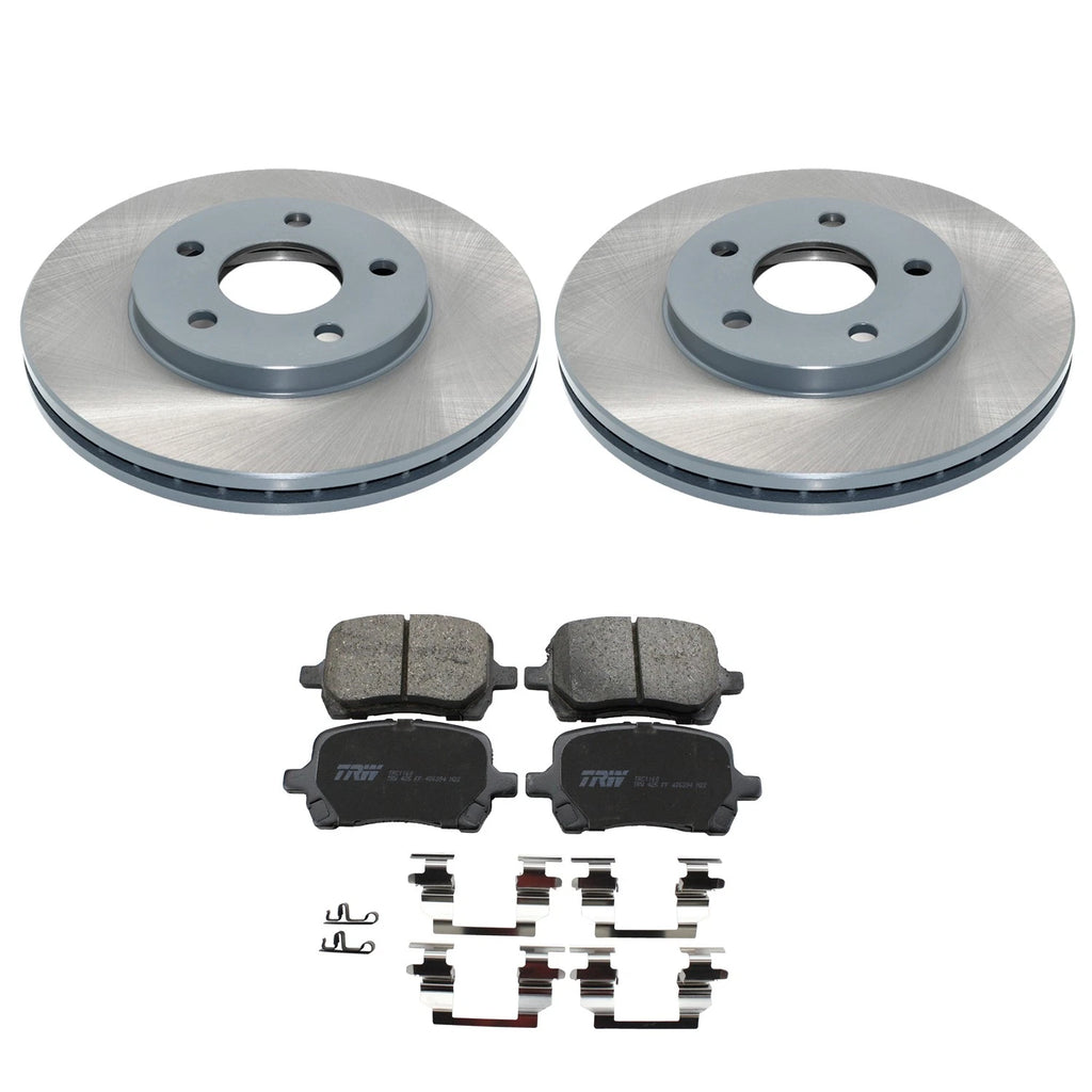 DuraGo Front Rotors & TRW Pro Ceramic Brake Pads Kit for Chevy Malibu Pontiac G6 (2008–2012)