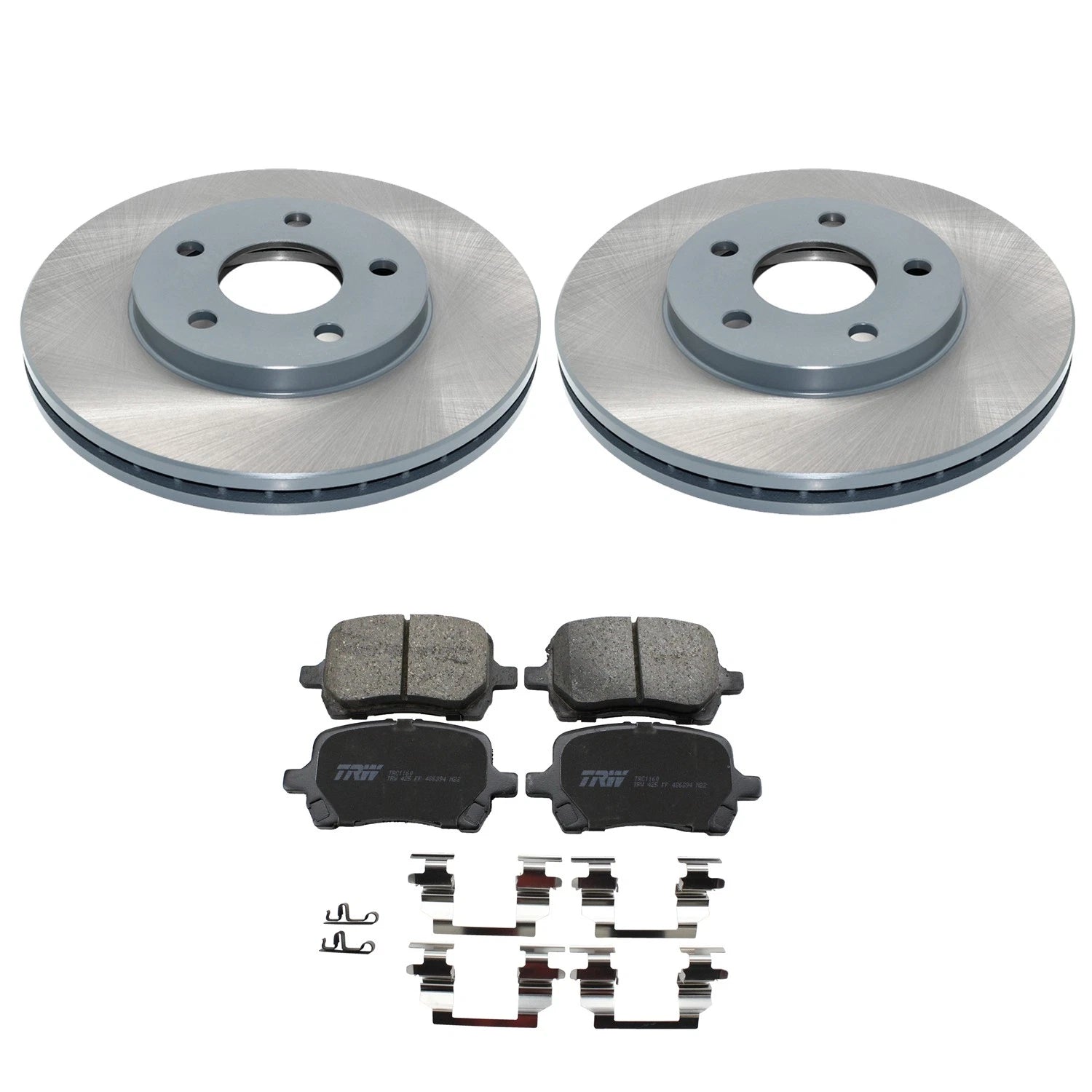 DuraGo Front Rotors & TRW Pro Ceramic Brake Pads Kit for Chevy Malibu Pontiac G6 (2008–2012)