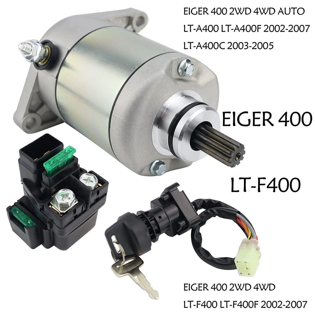 Starter with Relay & Ignition Switch for Suzuki Eiger 400 2WD (2002–2007)