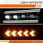 LED DRL Sequential Chasing Signal Projector Headlights for Ram 2500-5500 (2019–2024)