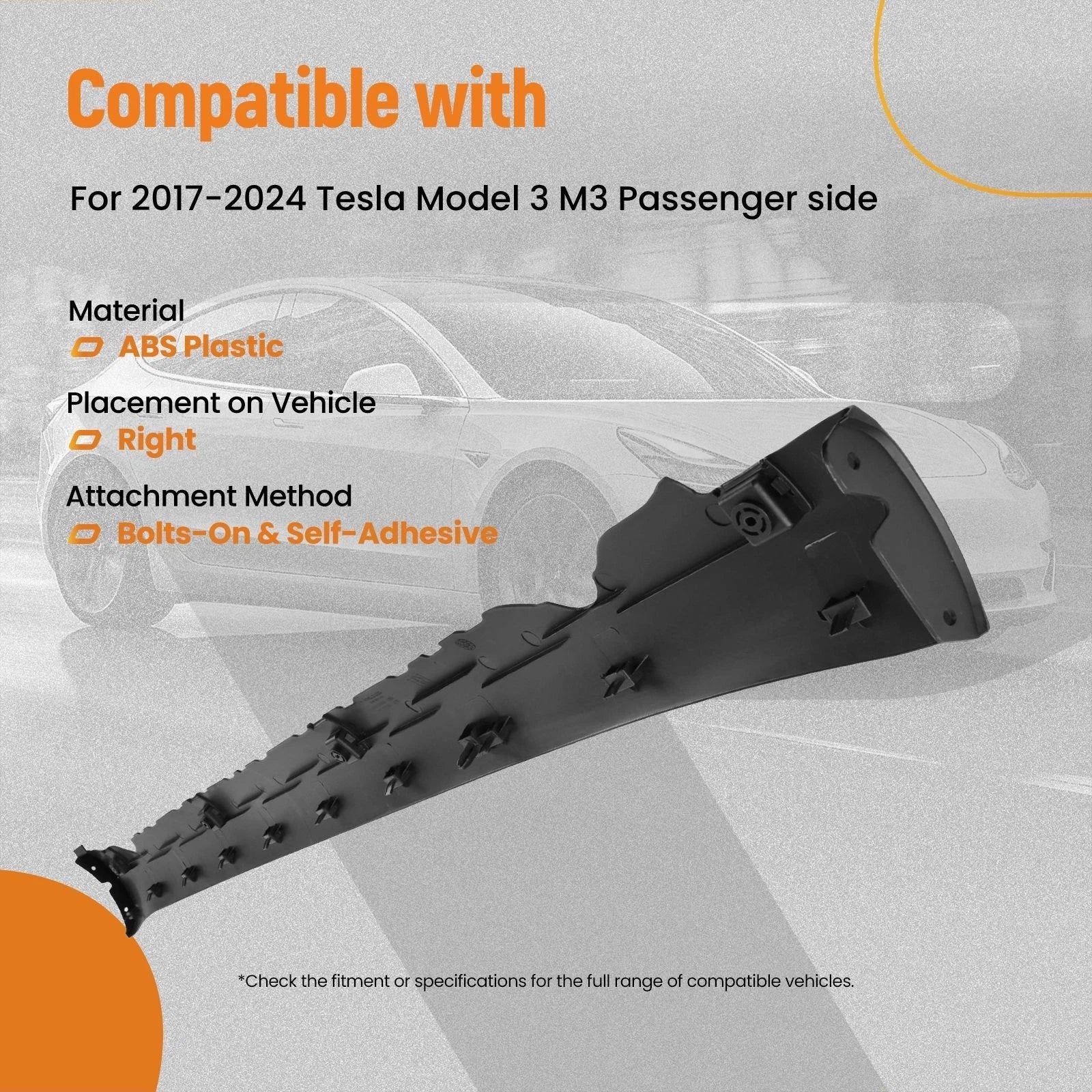 Lower Side Cover for Tesla Model 3 (2017-2024) Black